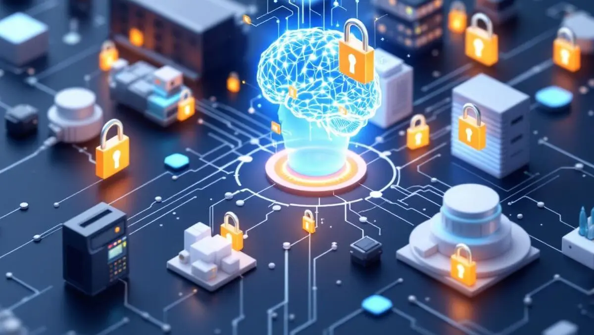 Interconnected industrial devices digital security locks ai brain iot edge