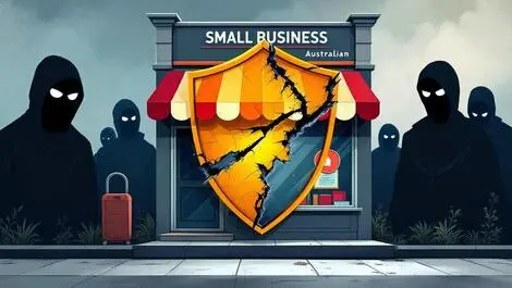 Australian small business storefront damaged shield cybercrime threats