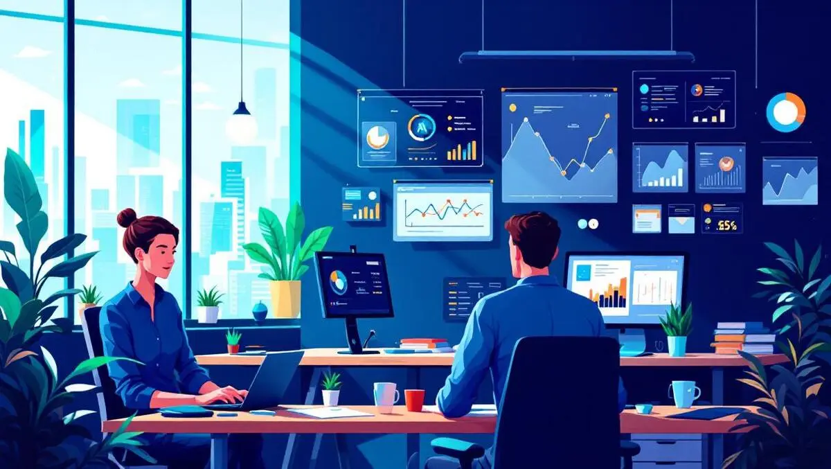 Australian small business office employees ai graphs icons activity