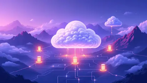 Cloud servers new zealand landscape network lines modern data centers secure data flow