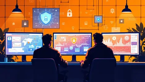 Australian new zealand it professionals monitoring cybersecurity screens