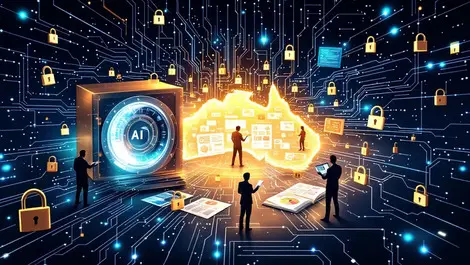 Secure data vault digital padlocks ai analysis australia data privacy technology investment