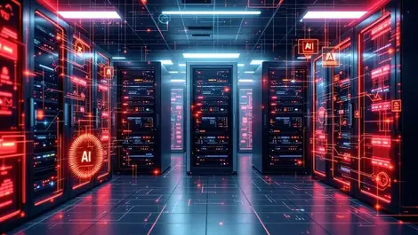 Secure data servers modern government facility ai neural network infrastructure