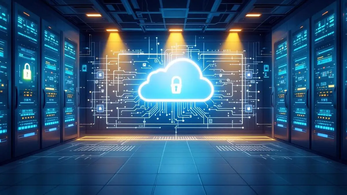 Realistic secure server room advanced cloud security biometric authentication