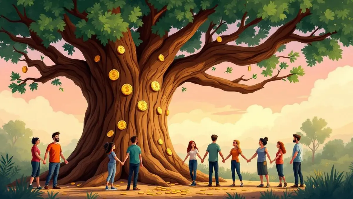 Eucalyptus tree with coins australian community donation trust