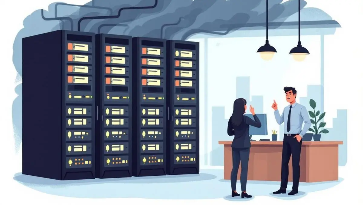 Darkened data center disconnected servers worried business professionals australia new zealand online sales disruptions financial losses