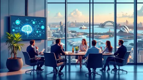 Sydney office meeting secure enterprise ai governance illustration