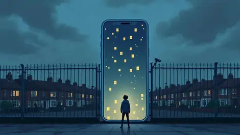 British teen outside smartphone prison social media restrictions