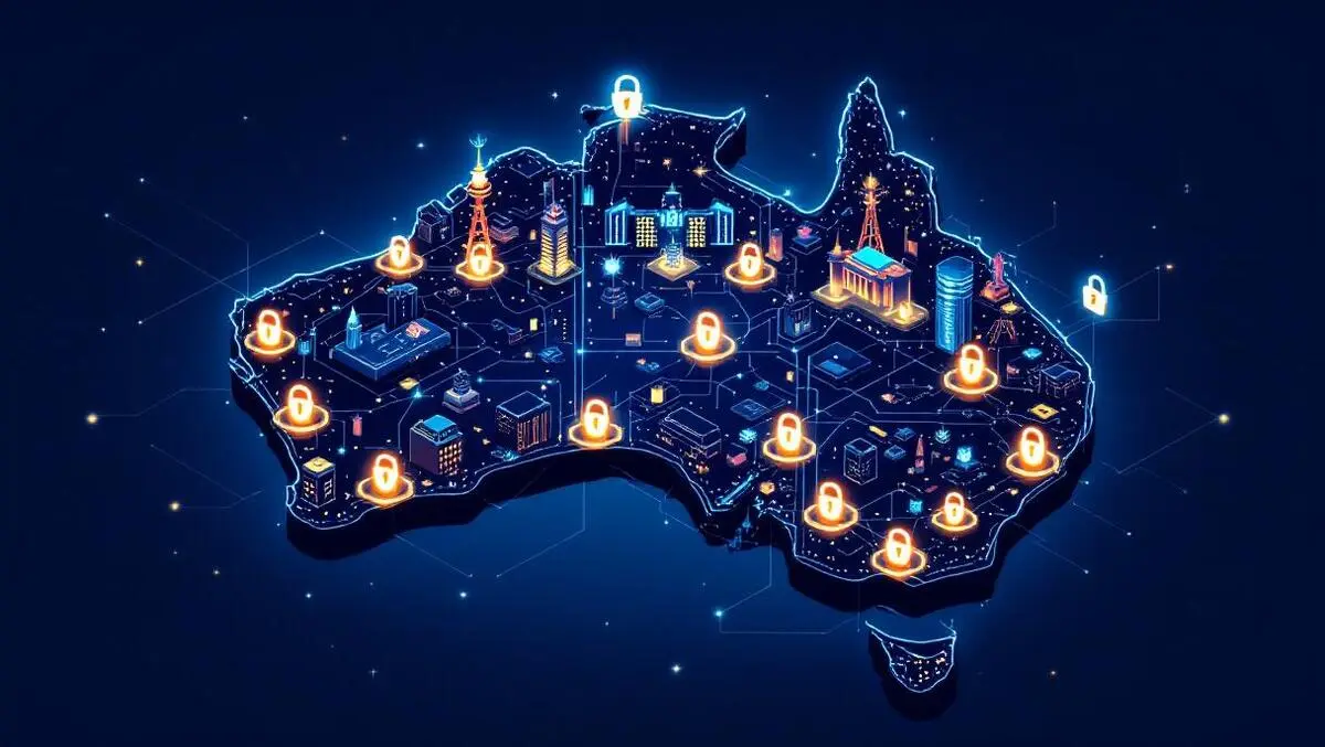 Australia isometric night cyber defence ai secure infrastructure