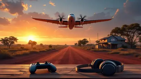 Rfds plane takeoff remote queensland airstrip gaming setup sunset
