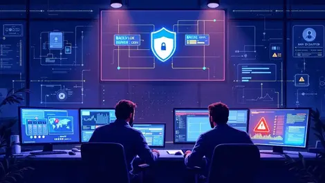 Uk security operations center night monitors shield backup alert