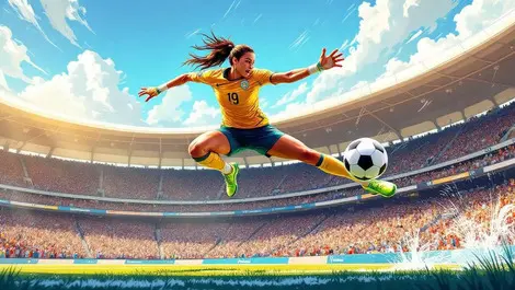 Lydia williams leaping save asian cup australian skyline art