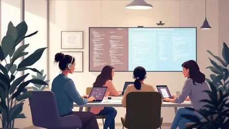 Modern sydney tech office women collaborating inclusive calm art