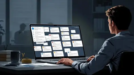 Corporate worker inbox overwhelmed by similar suspicious emails