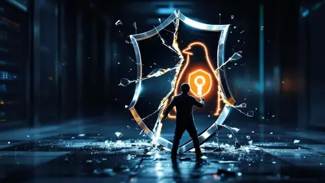 Linux penguin shield cracked root key broken container isolation