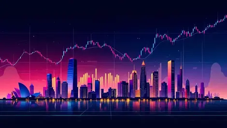 Australian stock exchange abstract trading charts sydney