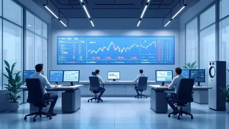 Modern australian stock exchange operations room clearing